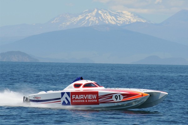 'Fairview Windows and Doors' is shown on her way to winning the Lake Taupo round in 2009.